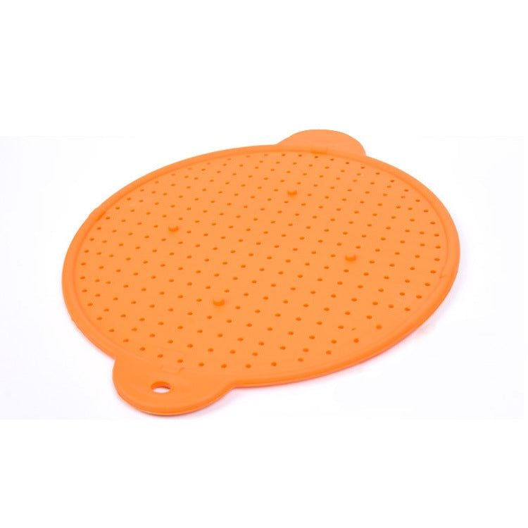 Multifunctional Food Grade Silicone Placemat Creative Kitchenware Heat Insulation Screen Filter(Orange)