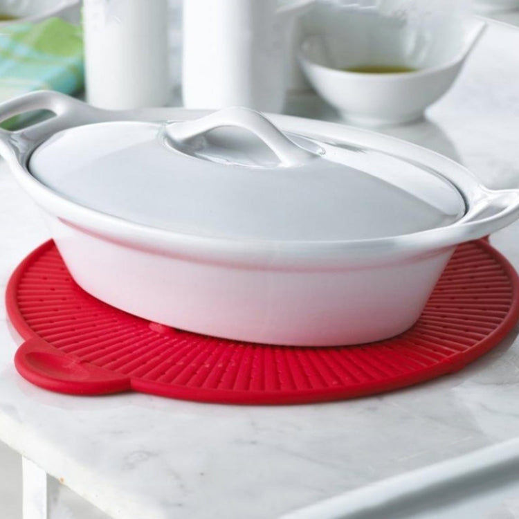 Multifunctional Food Grade Silicone Placemat Creative Kitchenware Heat Insulation Screen Filter(Red)