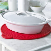 Multifunctional Food Grade Silicone Placemat Creative Kitchenware Heat Insulation Screen Filter(Red)