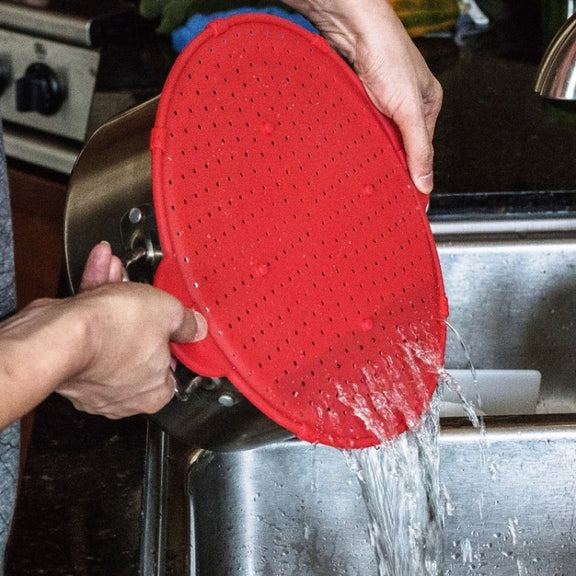Multifunctional Food Grade Silicone Placemat Creative Kitchenware Heat Insulation Screen Filter(Red)