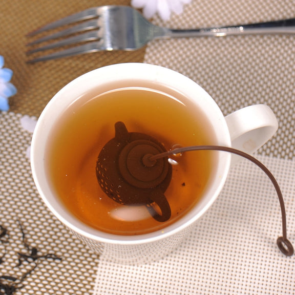3 PCS Creative Silicone Tea Bag Tea Pot Shape Tea Filter Safely Cleaning Infuser(White)
