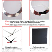 Flower Art Modern Design DIY Removable 3D Crystal Mirror Wall Clock Wall Sticker Living Room Bedroom Decor(Red+Black)