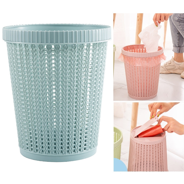 Household Removable Plastic Trash Bin Built-in Trash Bag Box(Blue)
