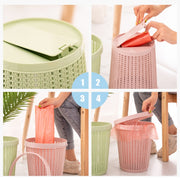 Household Removable Plastic Trash Bin Built-in Trash Bag Box(Blue)