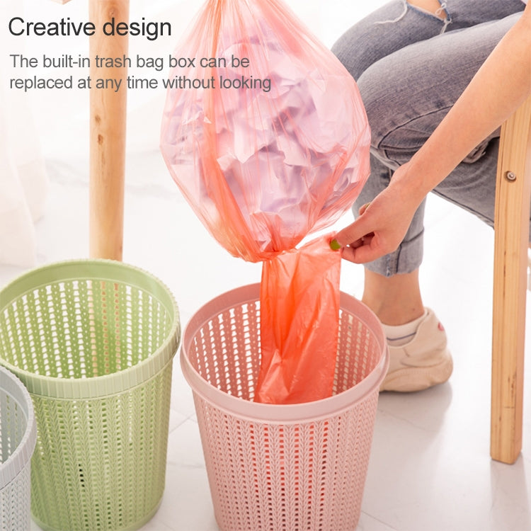 Household Removable Plastic Trash Bin Built-in Trash Bag Box(Blue)
