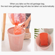 Household Removable Plastic Trash Bin Built-in Trash Bag Box(Pink)