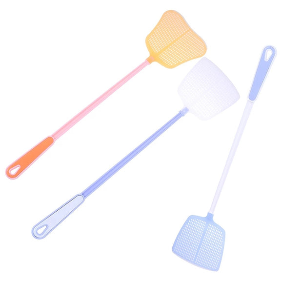 Household Plastic Long Handle Fly Swatter Mosquito Swatter, Random Color Delivery