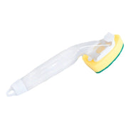 Kitchen Plastic Long Handle Cleaning Brush Automatic Adding Liquid Brush Removable Sponge Brush(With 1pcs head)