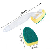 Kitchen Plastic Long Handle Cleaning Brush Automatic Adding Liquid Brush Removable Sponge Brush(With 1pcs head)