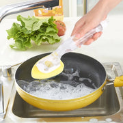 Kitchen Plastic Long Handle Cleaning Brush Automatic Adding Liquid Brush Removable Sponge Brush(With 1pcs head)