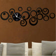 Wall Clock 3D Three-dimensional Acrylic Fashion Mirror Wall Stickers Clock DIY Circle Combination Decorative Clock(Black) - free shipping - PMc TechLife - Order now!