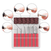 1 Set Power Professional Electric Manicure Machine Pen Pedicure Nail File Nail Tools 6 bits Drill Nail Drill Machine(EU White)