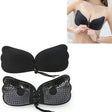 Pull Rope Wing Invisible Underwear Without Steel Ring Pull Rope Silicone Invisible Nubra, Cup Size:A(Black) - free shipping - PMC TechLife - Order now!