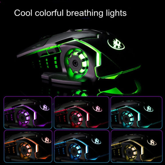WARWOLF  Q8 Wireless Rechargeable Mouse Glowing Gaming Mouse(Black)