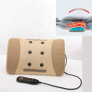 Heating Pulse Acupuncture Waist Massager Multifunctional Household Lumbar Disc Automatic Traction Device, Plug Type:US Plug(Brown)