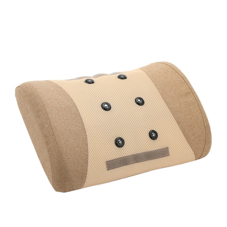 Heating Pulse Acupuncture Waist Massager Multifunctional Household Lumbar Disc Automatic Traction Device, Plug Type:US Plug(Brown)