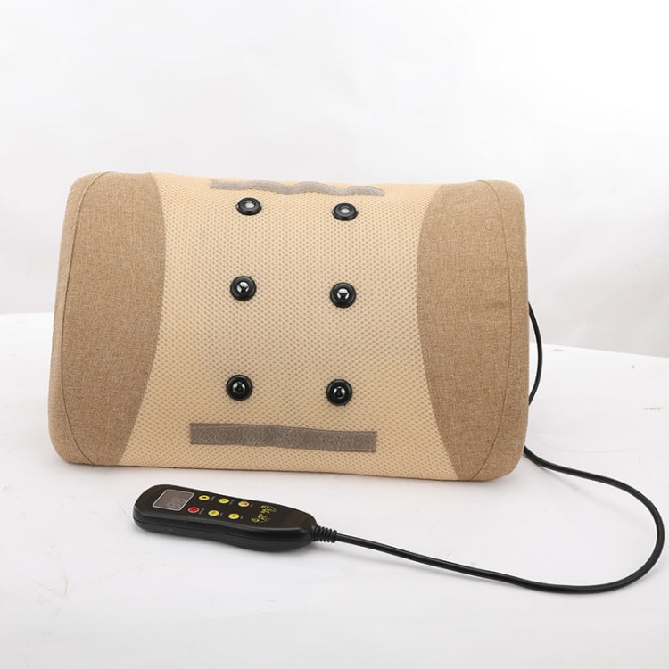 Heating Pulse Acupuncture Waist Massager Multifunctional Household Lumbar Disc Automatic Traction Device, Plug Type:EU Plug(Brown)