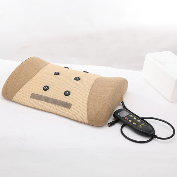 Heating Pulse Acupuncture Waist Massager Multifunctional Household Lumbar Disc Automatic Traction Device, Plug Type:EU Plug(Brown)