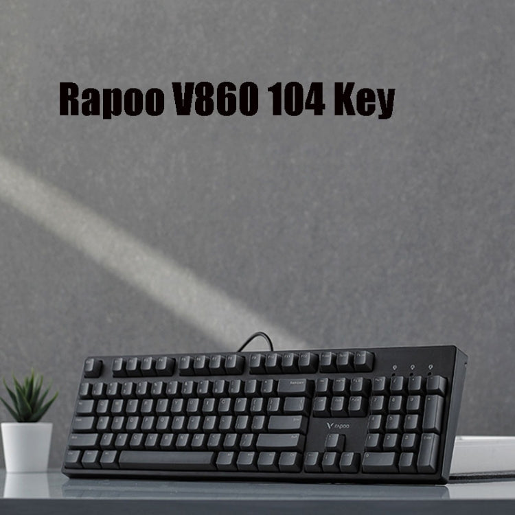 Rapoo V860 Desktop Wired Gaming Mechanical Keyboard, Specifications:104 Keys(Black Shaft)