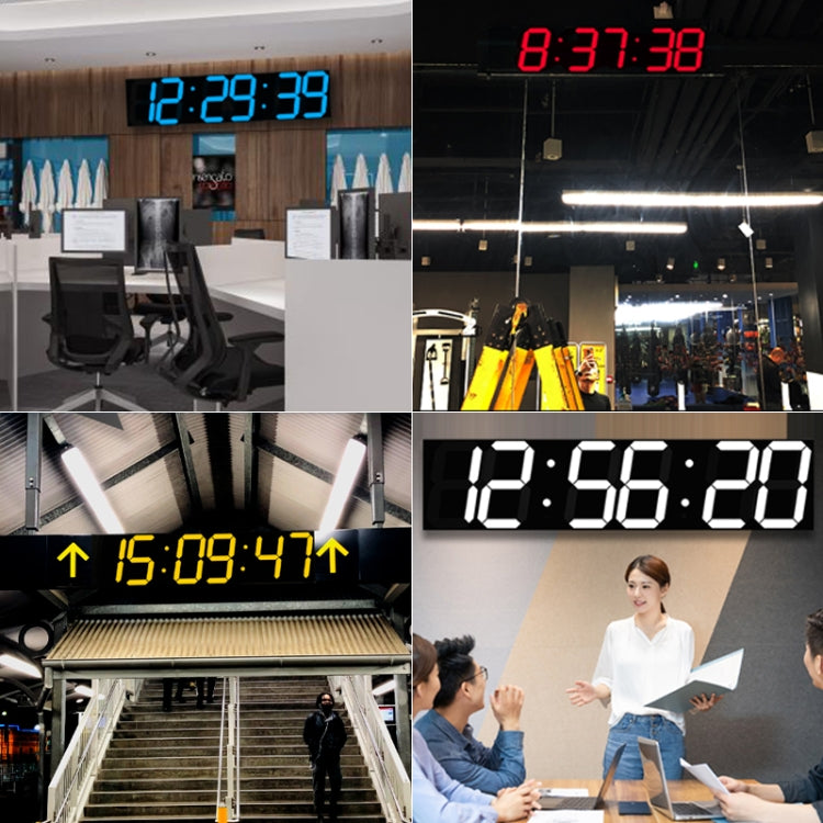 Creative LED Digital Wall Clock Multi-function WIFI Clock, Style:6 Bit Hollow WIFI(Red)