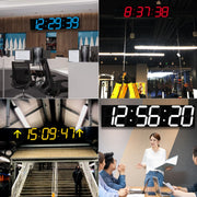 Creative LED Digital Wall Clock Multi-function WIFI Clock, Style:6 Bit Hollow WIFI(Red)
