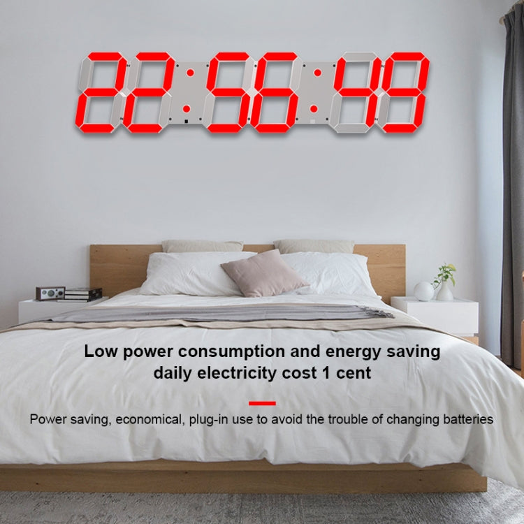 Creative LED Digital Wall Clock Multi-function WIFI Clock, Style:6 Bit Hollow WIFI(Red)