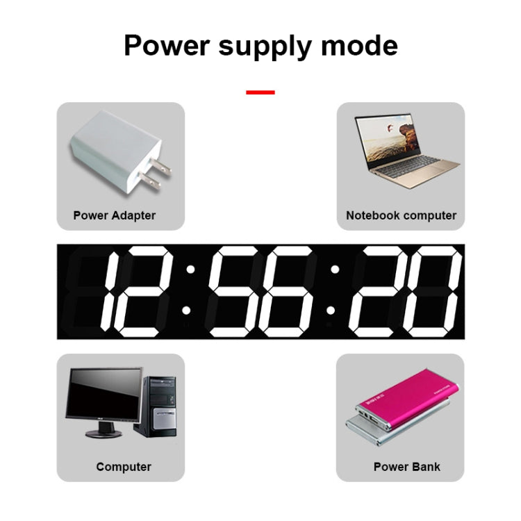 Creative LED Digital Wall Clock Multi-function WIFI Clock, Style:6 Bit Sealed Box WIFI(White)