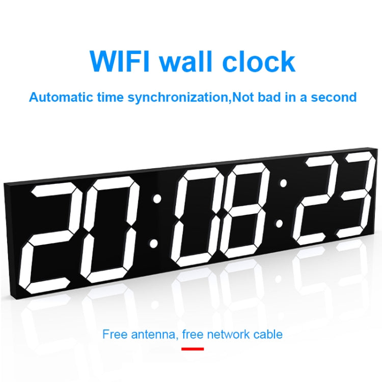 Creative LED Digital Wall Clock Multi-function WIFI Clock, Style:6 Bit Sealed Box WIFI(White)