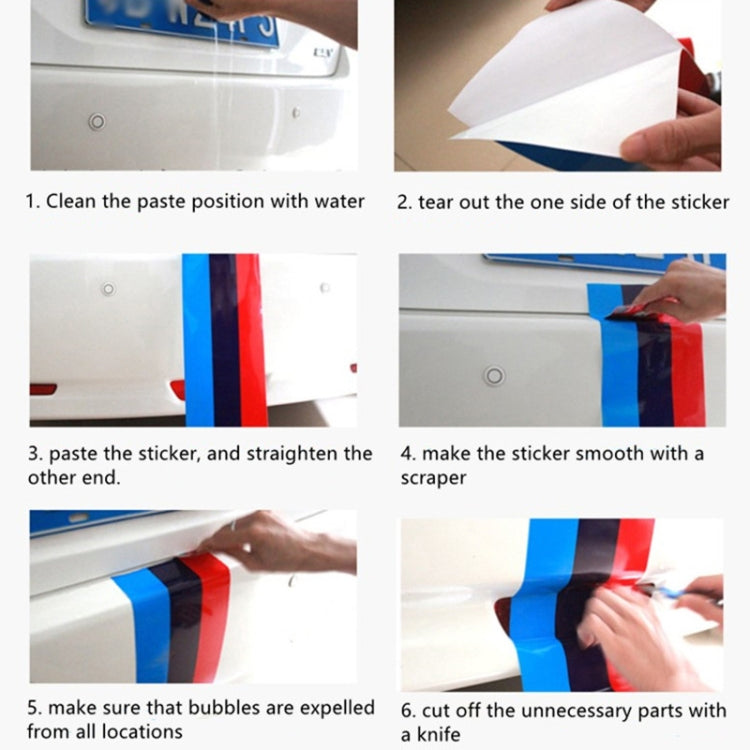 Flag Striped Car Hood Vinyl Sticker Body Decal(Tricolor)