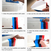 Flag Striped Car Hood Vinyl Sticker Body Decal(Tricolor)