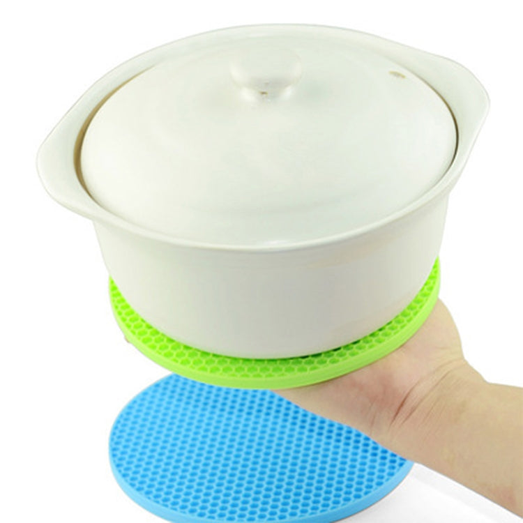 Honeycomb Silicone Round Non-slip Heat Resistant Mat, Size: 18x18x0.8cm(Coffee)