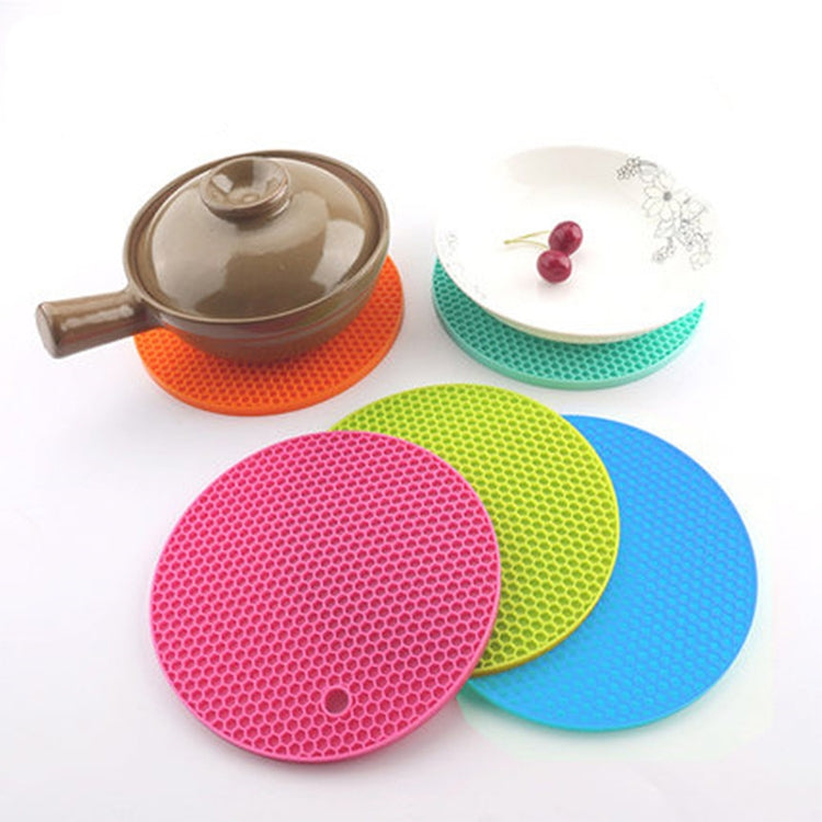 Honeycomb Silicone Round Non-slip Heat Resistant Mat, Size: 18x18x0.8cm(Coffee)