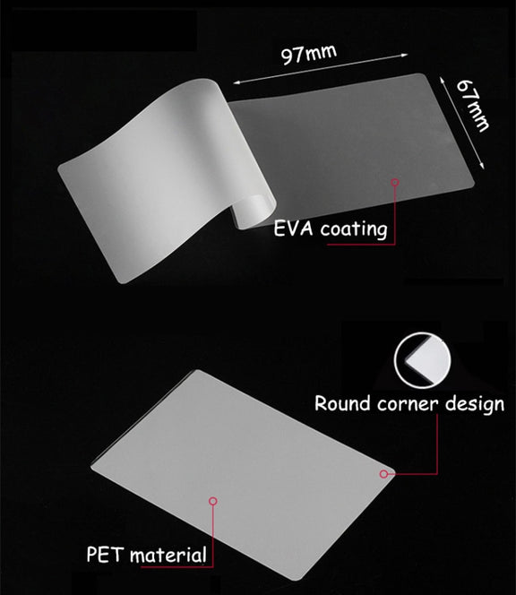 100pcs / Pack 3 Inch 80mic Thickness Clear Laminating Film Plastic film