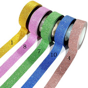 Flash Washi Sticky Paper Tape Label DIY Decorative Tape, Length: 10m(Rose Red)