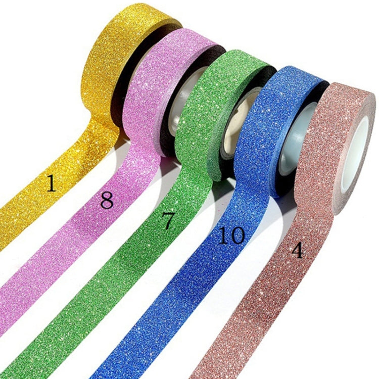 Flash Washi Sticky Paper Tape Label DIY Decorative Tape, Length: 10m(Rose Red)
