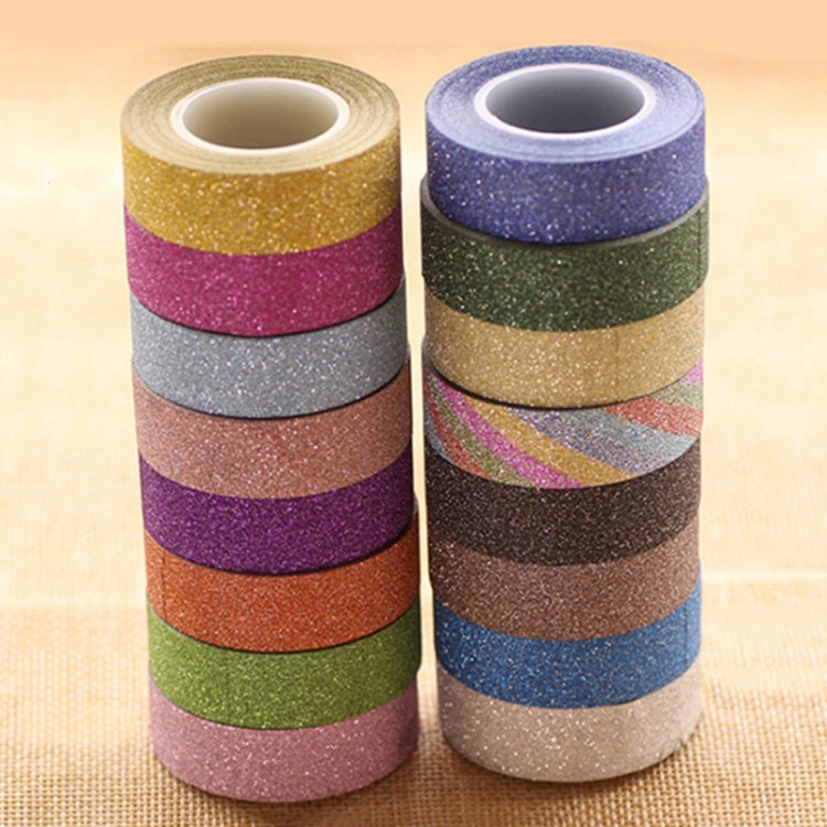 Flash Washi Sticky Paper Tape Label DIY Decorative Tape, Length: 10m(Rose Red)