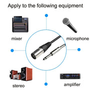 6.35mm Caron Male To XLR 2pin Balance Microphone Audio Cable Mixer Line, Size:20m