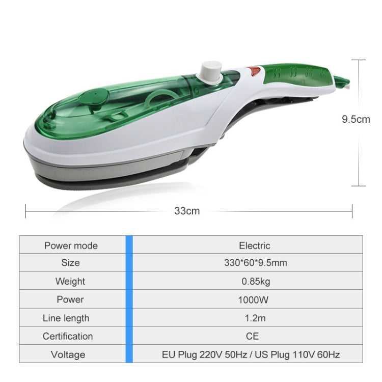 Handheld Garment Steamer Brush Portable Clothes Steam Iron, US Plug 110V(Blue)