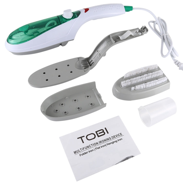 Handheld Garment Steamer Brush Portable Clothes Steam Iron, EU Plug 220V(Green)
