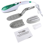 Handheld Garment Steamer Brush Portable Clothes Steam Iron, EU Plug 220V(Green)