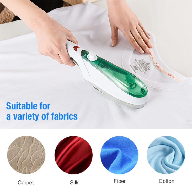 Handheld Garment Steamer Brush Portable Clothes Steam Iron, EU Plug 220V(Green)
