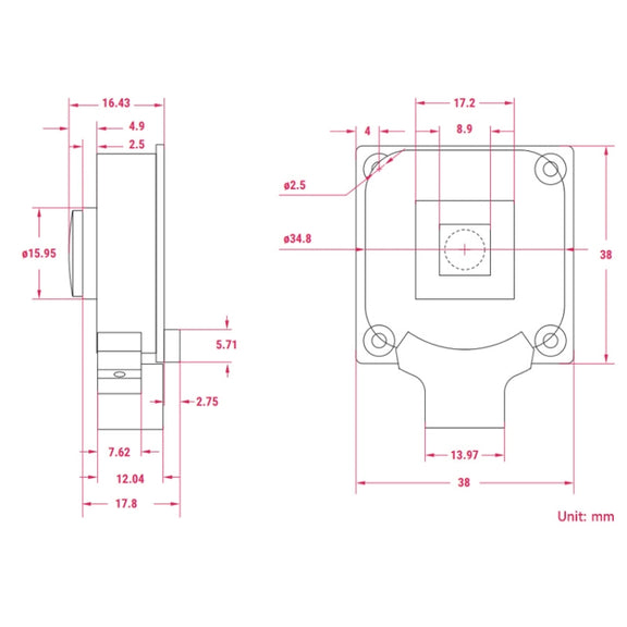 Waveshare For Raspberry Pi Camera M12 High Sensitivity Lens, 12.3MP IMX477R Sensor, 23945