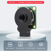 Waveshare For Raspberry Pi Camera M12 High Sensitivity Lens, 12.3MP IMX477R Sensor, 23945