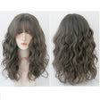 Women's Wool Long Hair With Bangs Natural Fluffy Wig, Color:Cold Brown 54CM - free shipping - PMC TechLife - Order now!
