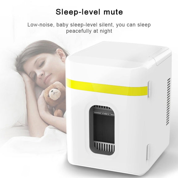 10L Mini Refrigerator Car Home Dual-use Small Dormitory Refrigerator, CN Plug(White Blue)