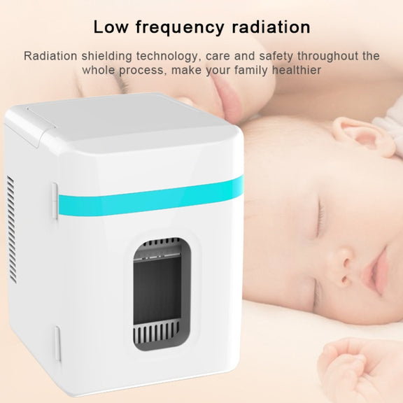 10L Mini Refrigerator Car Home Dual-use Small Dormitory Refrigerator, CN Plug(White Blue)