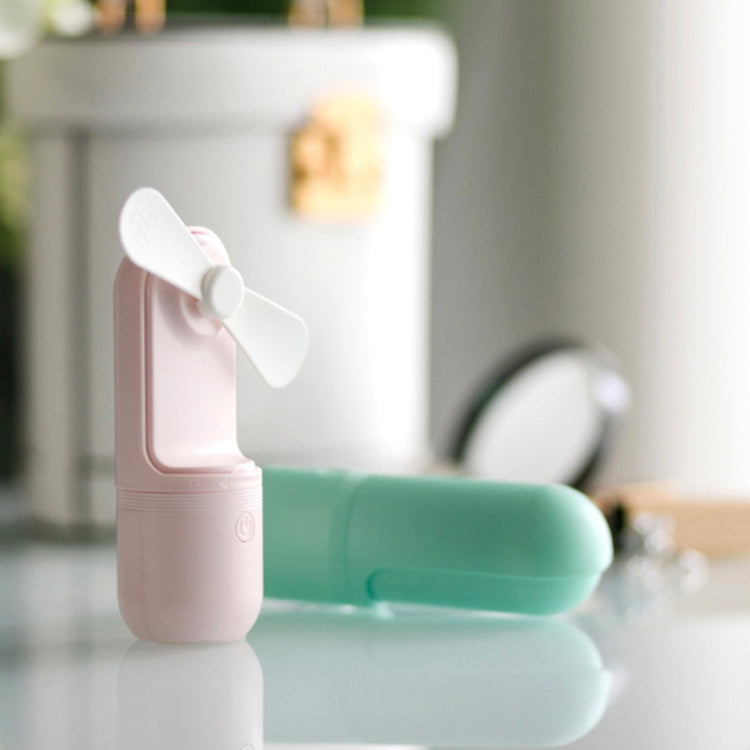 USB Charging Handheld Mini Folding Fan Desktop Fan(Green)