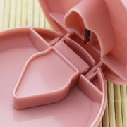 Round Medicine Cutter Stainless Steel Blade Plastic Medicine Dispensing Box(Pink)