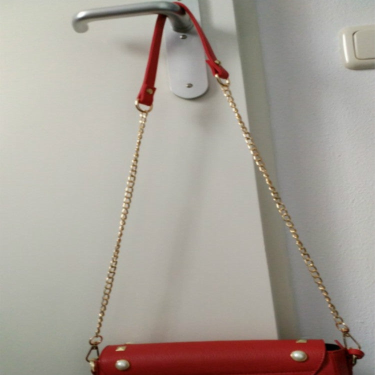 Women Bag PU Leather Chain Long Shoulder Strap Bag Accessories(White)