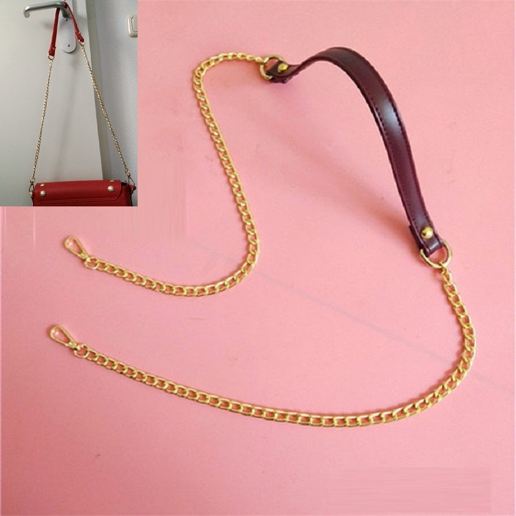 Women Bag PU Leather Chain Long Shoulder Strap Bag Accessories(Red Wine)